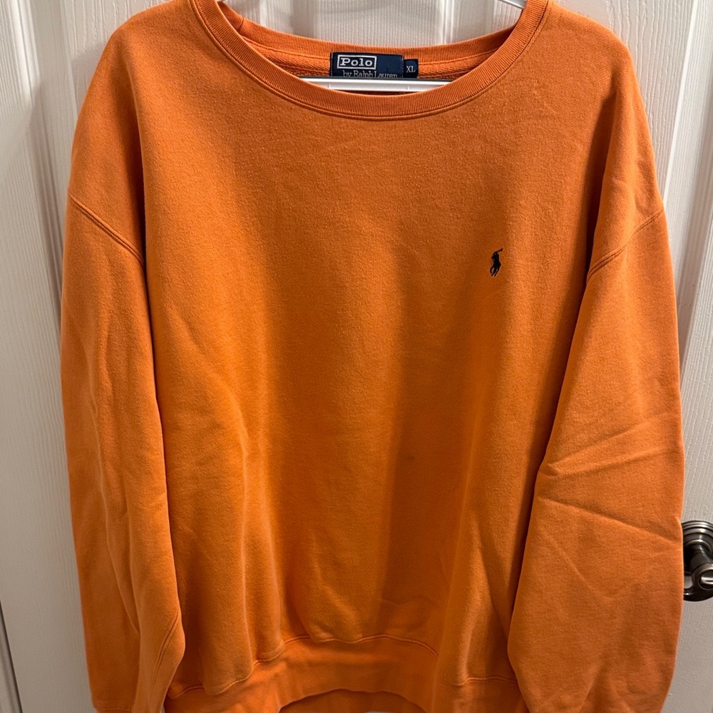Polo by Ralph Lauren Men's Vibrant Orange Crewneck Sweater